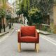 red and beige chair